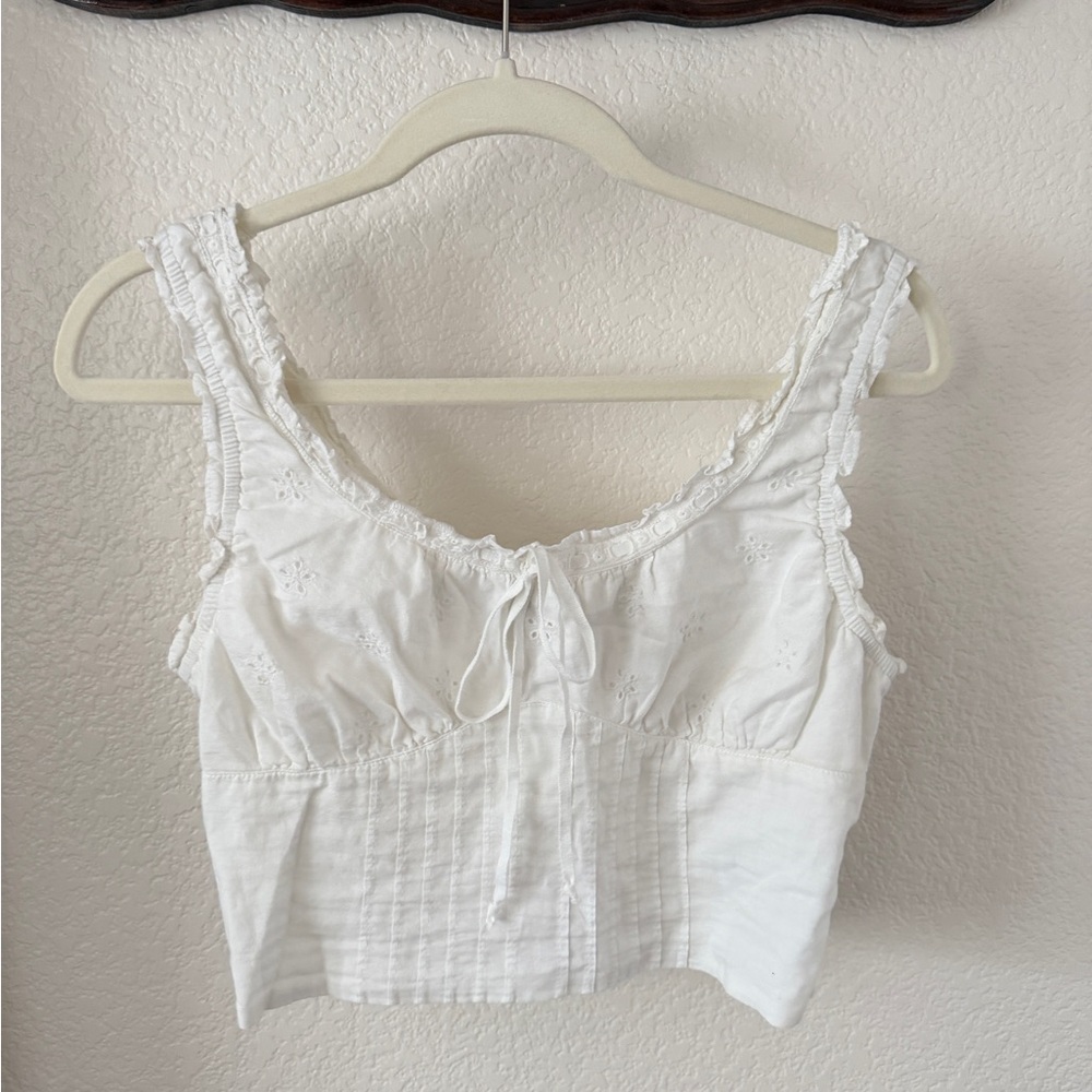 American Eagle romantic white tank top
